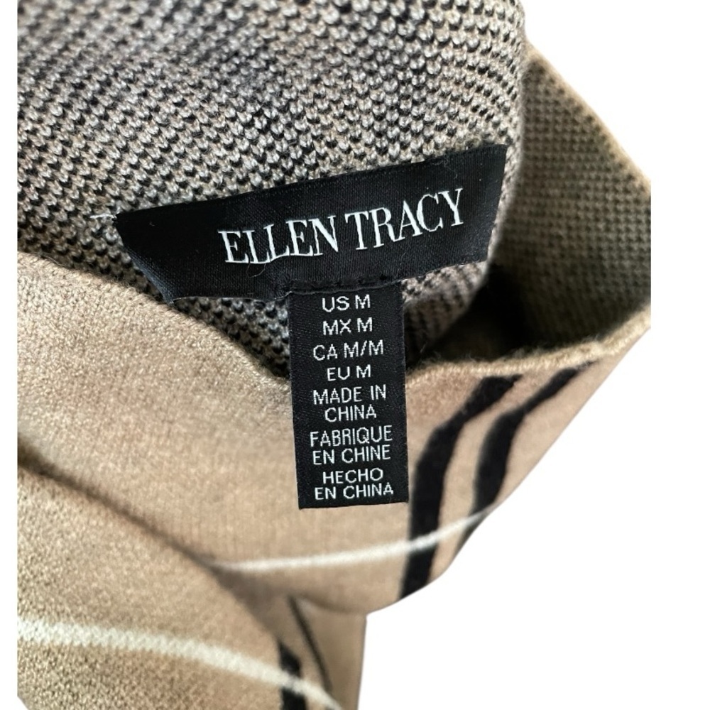 Ellen Tracy Brown Pullover Tunic mock neck sweater women’s size medium Coastal - Picture 4 of 5